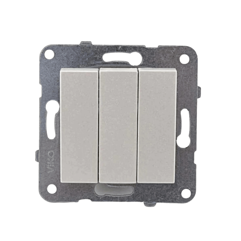 Viko Trenda Metalik Beyaz Üçlü Anahtar - Panasonic